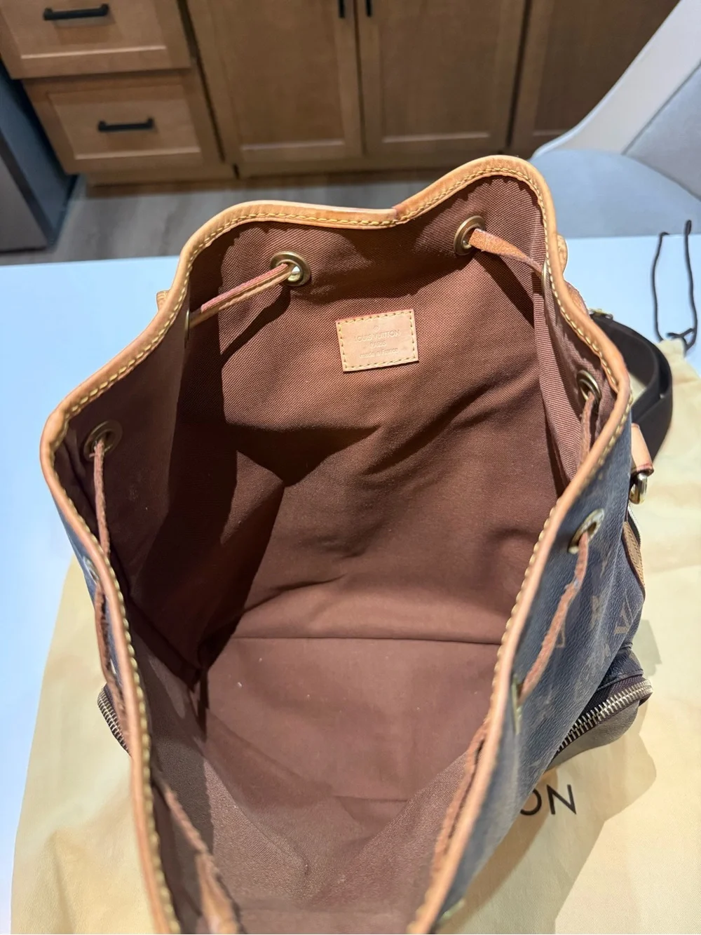Louis Vuitton Monogram Canvas Backpack in Brown and Tan